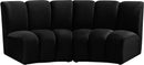 Infinity Black Velvet 2pc. Modular Sectional