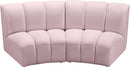 Infinity Pink Velvet 2pc. Modular Sectional