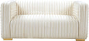 Ravish Cream Velvet Loveseat