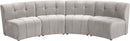 Limitless Cream Velvet 4pc. Modular Sectional