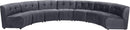 Limitless Grey Velvet 7pc. Modular Sectional