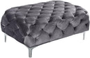 Mercer Grey Velvet Ottoman