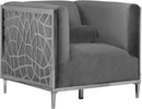 Opal Grey Velvet Chair