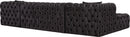 Coco Black Velvet 3pc. Sectional (3 Boxes)