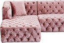 Coco Pink Velvet 3pc. Sectional (3 Boxes)