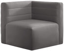 Quincy Grey Velvet Modular Corner Chair