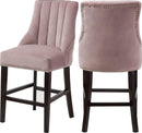 Oxford Pink Velvet Stool