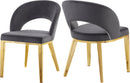 Roberto Grey Velvet Dining Chair