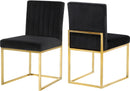 Giselle Black Velvet Dining Chair