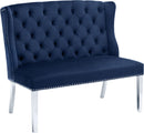 Suri Navy Velvet Settee Bench