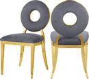 Carousel Grey Velvet Dining Chair