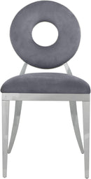 Carousel Grey Velvet Dining Chair