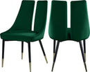 Sleek Green Velvet Dining Chair