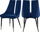 Sleek Navy Velvet Dining Chair