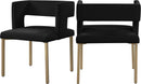 Caleb Black Velvet Dining Chair