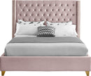 Barolo Pink Velvet Queen Bed