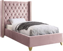 Barolo Pink Velvet Twin Bed