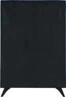 Elly Navy Velvet Twin Bed