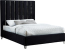 Enzo Black Velvet Queen Bed