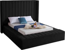 Kiki Black Velvet Full Bed (3 Boxes)
