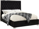 Lexi Black Velvet Queen Bed
