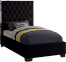Lexi Black Velvet Twin Bed