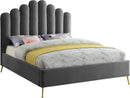 Lily Grey Velvet Full Bed