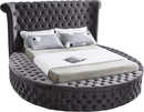 Luxus Grey Velvet Queen Bed (3 Boxes)