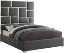 Milan Grey Faux Leather Queen Bed
