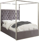 Porter Grey Velvet King Bed