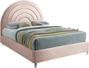 Rainbow Pink Velvet Queen Bed