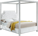 Rowan White Velvet King Bed (3 Boxes)