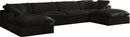 Cozy Black Velvet Cloud Modular Sectional