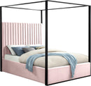 Jax Pink Velvet Queen Bed