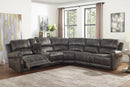New Classic Furniture Calhoun 3pc Power Reclining Sectional in Walnut
