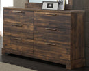 New Classic Furniture Campbell 6 Drawer Dresser in Ranchero