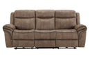 New Classic Furniture Harley Sofa with Dual Recliner in Light Brown