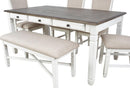 New Classic Furniture Prairie Point 6 Drawer Rectangular Dining Table in White