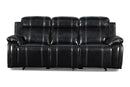 New Classic Fusion Dual Recliner Sofa with Power Foot Rest in Ebony