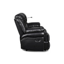FLYNN CONSOLE LOVESEAT W/ READING LIGHT- BLACK