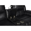 FLYNN CONSOLE LOVESEAT W/ READING LIGHT- BLACK