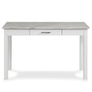 CELESTE DESK W/WHITE/GRAY FAUX MARBLE TOP-WHITE BASE