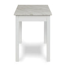 CELESTE DESK W/WHITE/GRAY FAUX MARBLE TOP-WHITE BASE