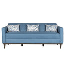 AIDEN SOFA W/3 THROW PILLOWS-BLUE