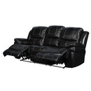 FLYNN SOFA W/LIGHTED BASE & PWR FR-BLACK