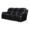 FUSION DUAL RECLINER SOFA W/PWR FTRST-EBONY