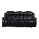FUSION DUAL RECLINER SOFA W/PWR FTRST-EBONY