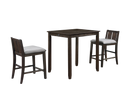 HESTON 36" STORAGE COUNTER TABLE SET W/2 CHAIRS-CHERRY