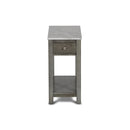 NOAH END TABLE WITH DRAWER-GRAY W/FAUX MARBLE TOP