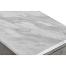 NOAH END TABLE WITH DRAWER-GRAY W/FAUX MARBLE TOP